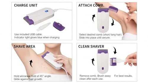 Finishing Touch Painless Facial Body Hair Remover Trimmer Shaver for Men and Women