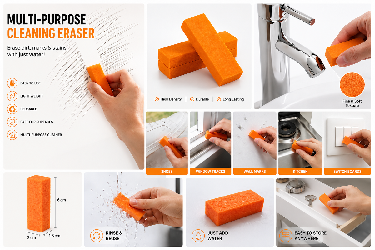 Rust Cleaning Eraser Easy Limescale Eraser Stainless Steel Eraser (Pack of 2)